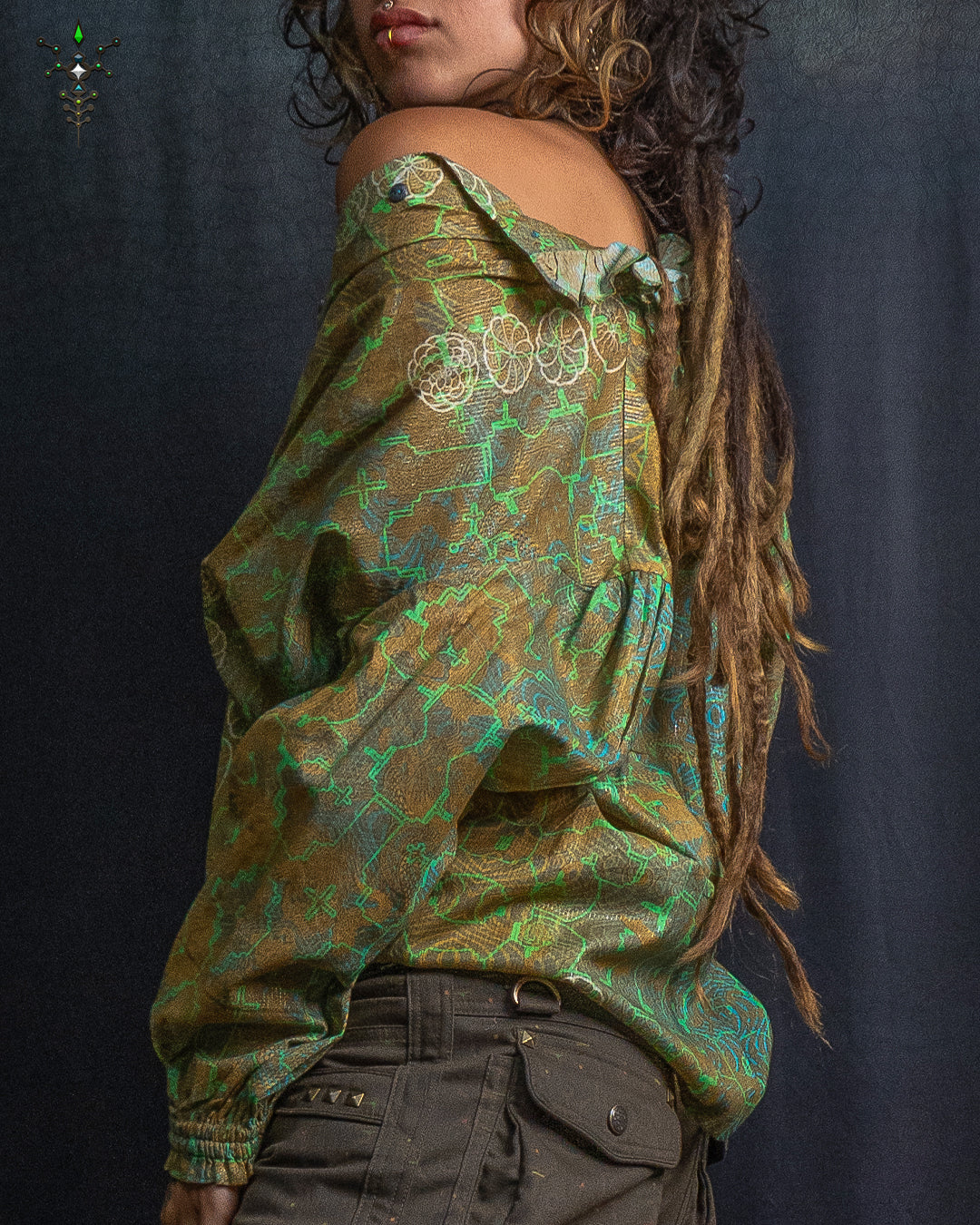 Shirt Woman Longsleeve FRUFRU / Cotton Voile Gold Lurex - SANDZ